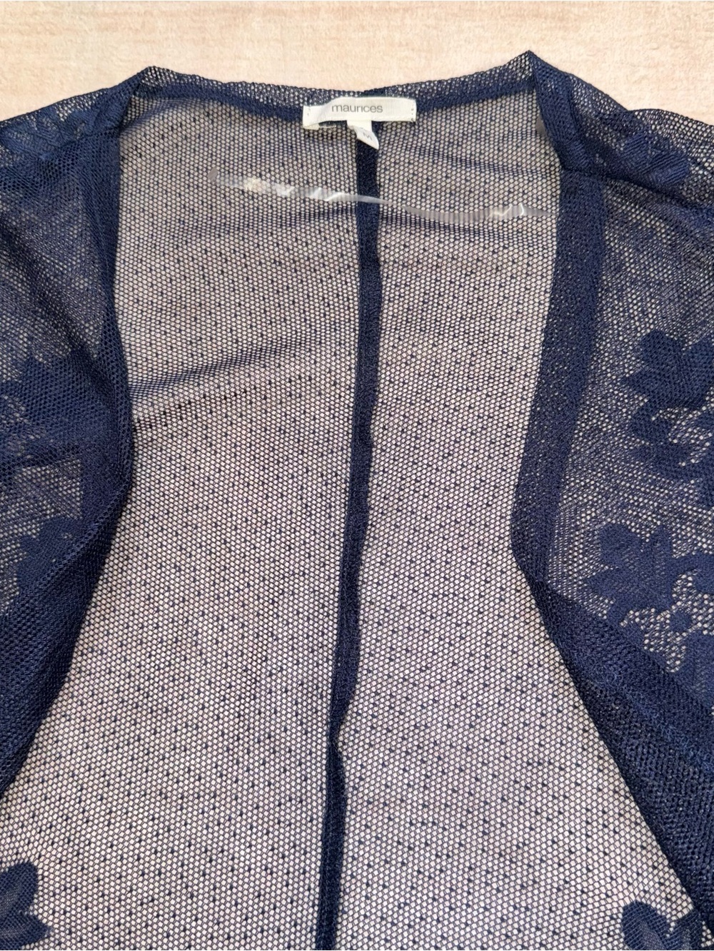Maurices Navy Lace Floral Kimono Cardigan - Picture 6 of 15